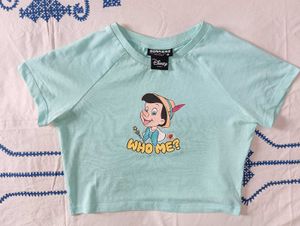 BONKERS CORNER fitted Pinocchio Graphic Crop Tee