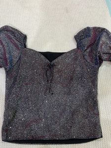 Sparkly Puff Sleeve Top