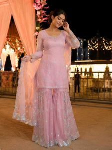 Elegant Pink Sharara Suit