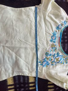 Indo Era Lime Green Embroidered Kurta Set