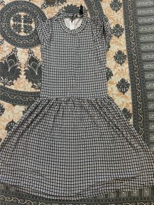 Chic Black & White Gingham Dress
