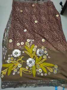 beautiful brown saree