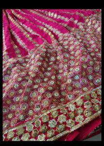 pure vintage Pink &amp; Gold Embroidered Lehenga Choli