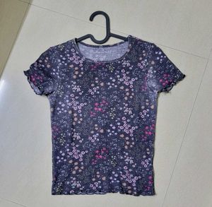 American Eagle Floral Baby Tee