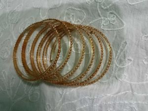 Pearl Beaded Golden Bangles