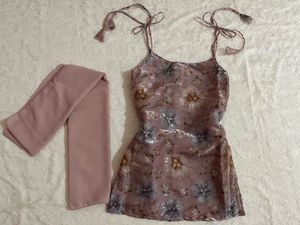 Pink Floral Kurta Set with Dupatta