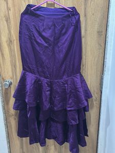 Elegant Purple Tiered Gown