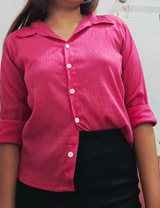Vibrant Pink Collared Shirt