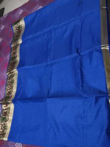 Vibrant Blue Chanderi Silk Saree with Blouse