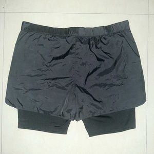 Rare NWT Zara Black Layered Performance Swim Short