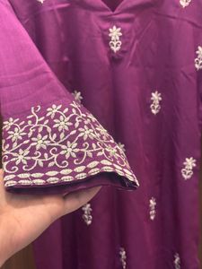 Elegant Purple Embroidered Kurta Set