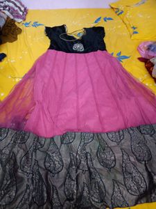 Onion Colour Gown With Velvet Body