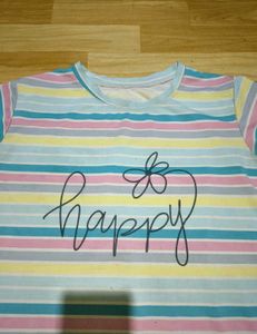 Striped 'Happy' T-Shirt