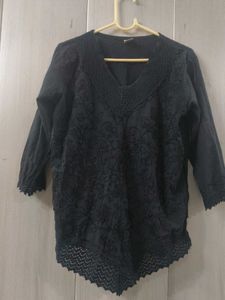 Black Embroidered Kurta