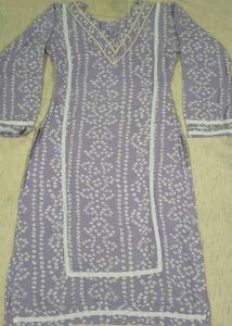 Lavender Printed Kurti with pant