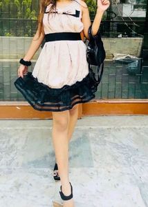 Frilled nude dress