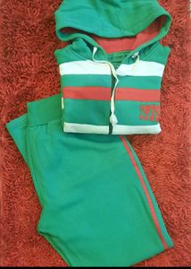 Striped Hoodie and Track Pant Set