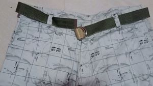Patterned Men's Shorts with Belt