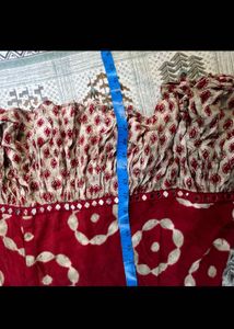 Maroon Printed Maxi Dress