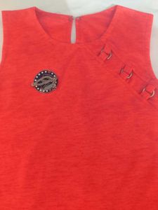 Girls age 2-4 Yrs Bright Red Sleeveless Top