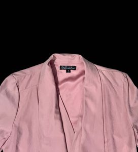 Pink Open Front Blazer Jacket