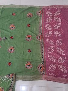 Green embroidered Salwar and Dupatta set
