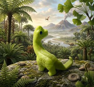 Cute Green Dinosaur Toy kinderjoy jurassic park
