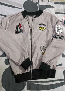 Lightweight Bomber Jacket with Patches