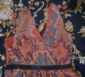 Boho Paisley Print Midi Dress