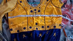 Blue and Yellow Embroidered dress