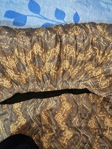 Elegant Brown Ethnic Print Skirt