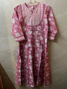 Pink Floral Print Kurta