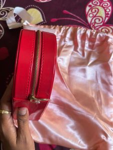 Charlotte Tilbury Red Heart Shape Clutch Bag