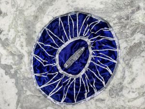 Navy Blue Embroidered pooja article