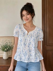 Trending Top-Handwork Pure Cotton Top