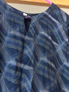 Blue Plaid Cotton Kurta