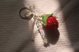 Strawberry Keychain with Name Beads