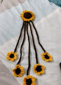 Handmade Crochet Sunflower Hair Ties