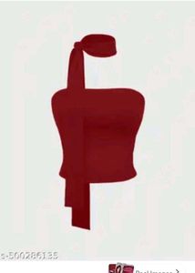 Chic Maroon Tube Top with Scarf