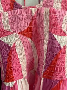 Boho Pink Floral Smocked Maxi Dress