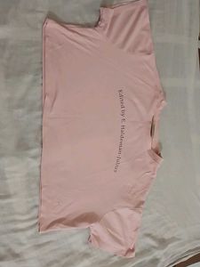 Pink Cropped T-Shirt with Text