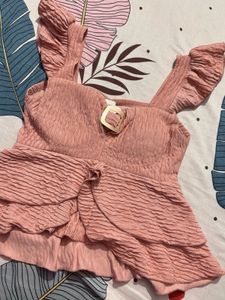 Chic Pink Ruffled Crop Top