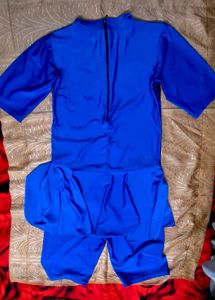 Modest Blue Swimsuit with Skirt