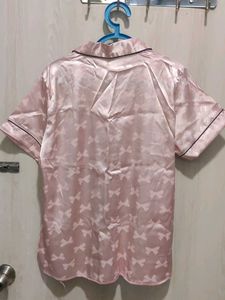 Pink Satin Pajama Top