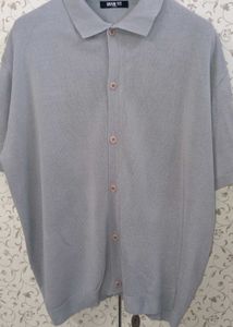 DRAW FIT knitted front open shirt