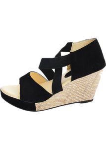 Stylish Black Wedge Sandals