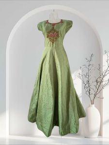 beautiful green anarkali dress