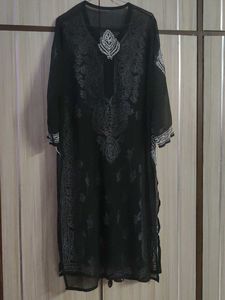 Elegant Black Chikankari Kurta
