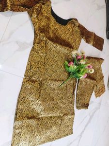 Elegant Gold Brocade Kurta Set