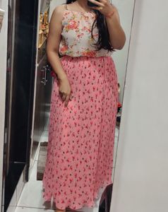 Specially Tailored Floral Print Skirt Top Set